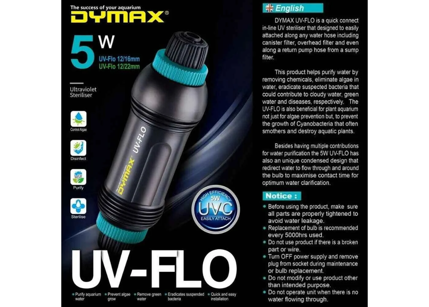 Dymax UV-FLO 5w (tube size 16/22mm) - Image 2